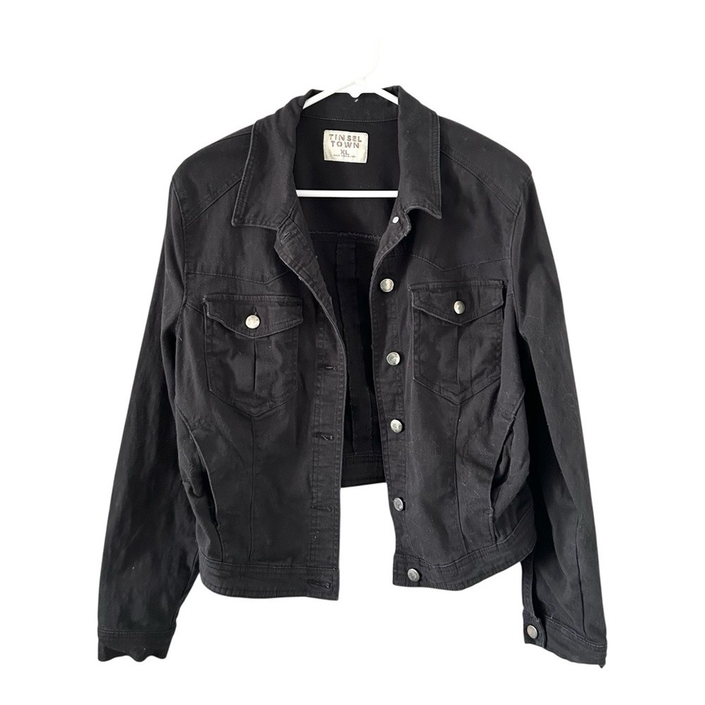 Tinseltown Black Denim Jacket Size‎ XL